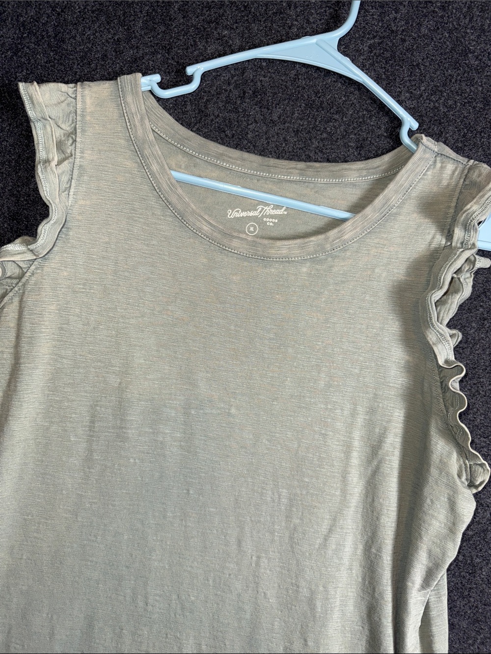 Universal Thread Olive Green Ruffle Sleeve Tank Top